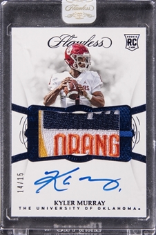 2019 Panini Flawless Collegiate Blue #150 Kyler Murray Signed Patch Rookie Card (#14/15) - Panini Sealed